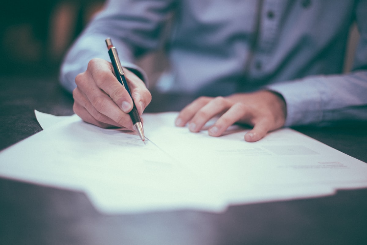 Employment contract being signed